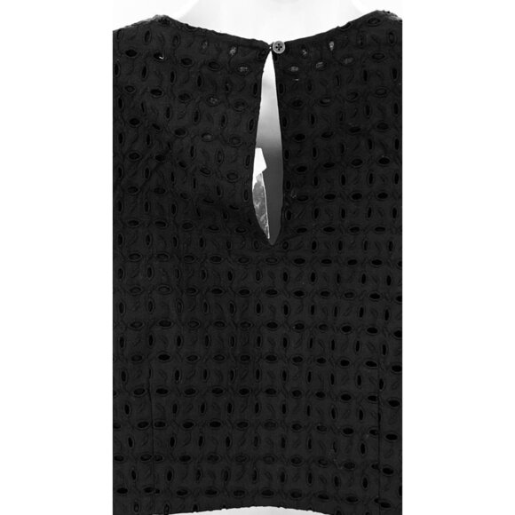 Avec Les Filles Eyelet Bell Sleeve Dress Size S Black Back Cutout NWT - Picture 9 of 16